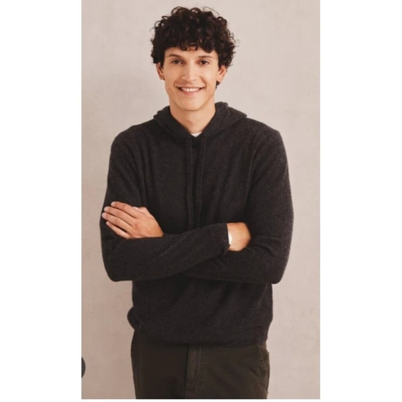 Naadam Sweater M Recycled Cashmere Hoodie Dark Gray Casual - Picture 1 of 15